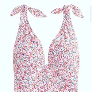 Tie-shoulder one-piece swimsuit in Liberty Eloise floral